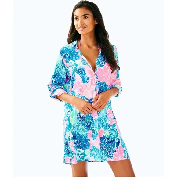 Lilly Pulitzer Lillith Tunic Dress in Multi Boho Batik Size Medium‎ - Picture 5 of 9